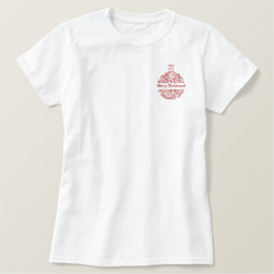 Ornate Christmas Ball Ornament Decoration Embroidered Shirt