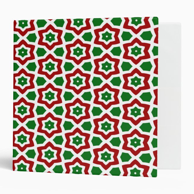 Ornate Christmas Pattern 3 Ring Binder (Front/Inside)