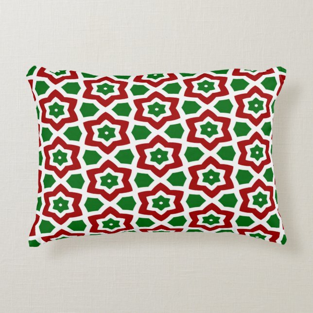 Ornate Christmas Pattern Accent Pillow (Front)