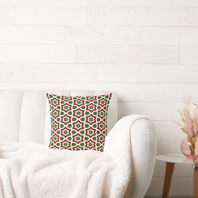 Ornate Christmas Pattern Throw Pillow (Couch)