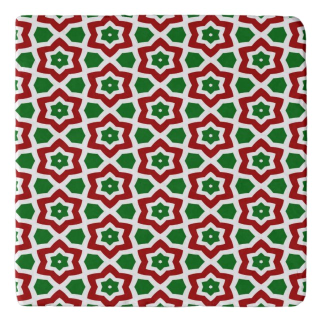 Ornate Christmas Pattern Trivet (Front)