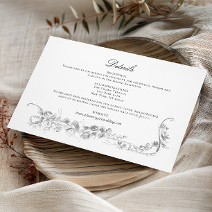 Ornate Classic French Rose Border Wedding Enclosure Card