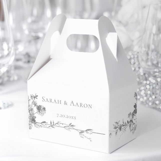 Ornate Classic French Rose Border Wedding Favor Boxes (Creator Uploaded)