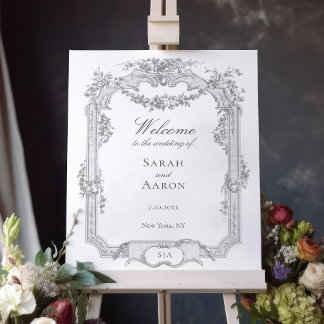 Ornate Classic French Rose Garland Wedding Foam Board