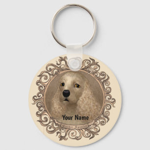Ornate cocker spaniel  keychain
