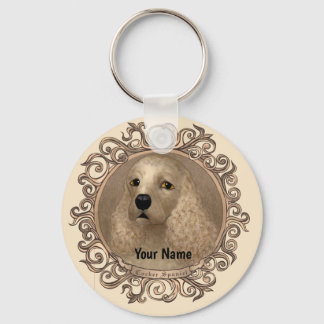 Ornate cocker spaniel keychain