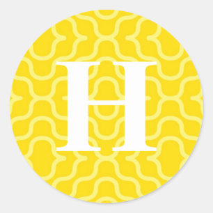 Ornate Contemporary Monogram - Letter H Classic Round Sticker