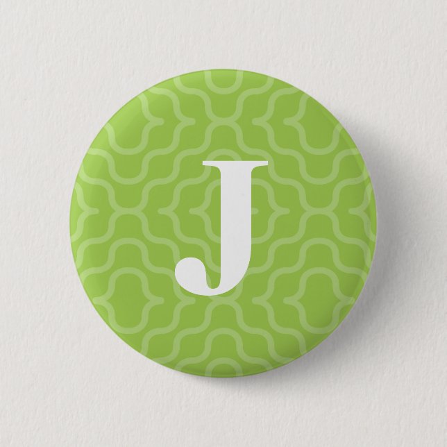 Ornate Contemporary Monogram - Letter J Button (Front)