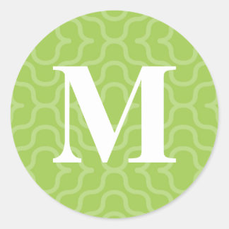 Ornate Contemporary Monogram - Letter M Classic Round Sticker