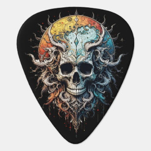 Ornate Cosmic Skull Gothic Baroque Mandala  Guitar Pick