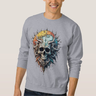 Ornate Cosmic Skull Gothic Baroque Mandala  Sweatshirt