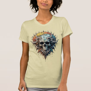 Ornate Cosmic Skull Gothic Baroque Mandala  T-Shirt