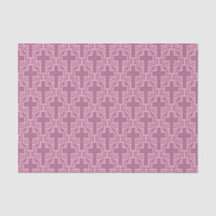 Ornate Cross 05 Pink/Purple-TISSUE WRAPPING PAPER