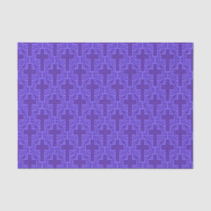 Ornate Cross 09 Purple-TISSUE WRAPPING PAPER