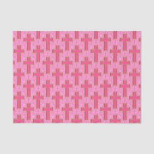 Ornate Cross 22 Pink-TISSUE WRAPPING PAPER