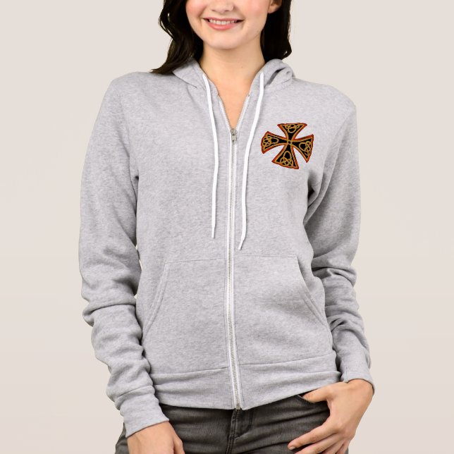 ornate cross with braid hoodie (Front)