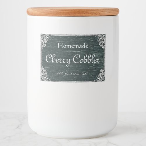 Ornate Custom Text Chalkboard Food Label