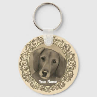 Ornate Dachshund Keychain