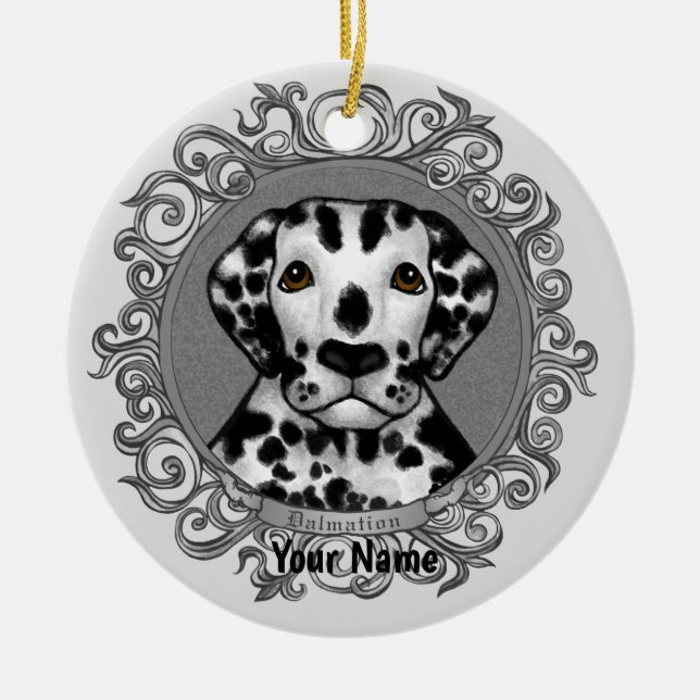 Ornate Dalmatian  ornament (Front)