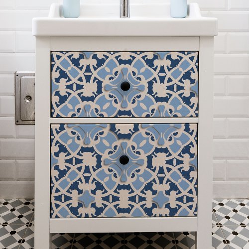 Ornate Damask Classic Moroccan Blue And White Tissue Paper