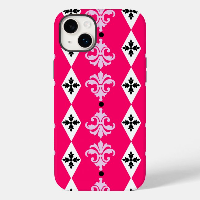 Ornate Damask Diamond Stripe Case-Mate iPhone Case (Back)