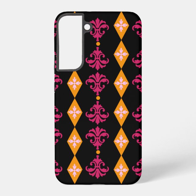 Ornate Damask Diamond Stripe Samsung Galaxy Case (Back)
