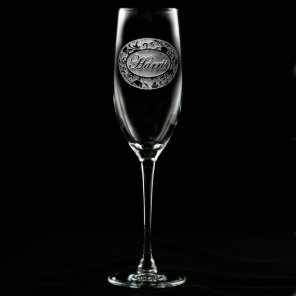 Ornate Damask Personalized Champagne Flute