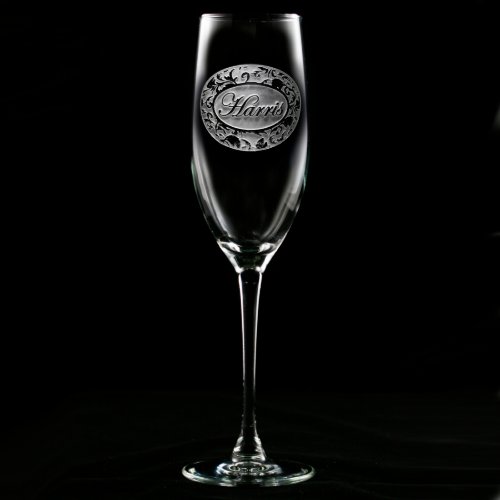 Ornate Damask Personalized Champagne Flute