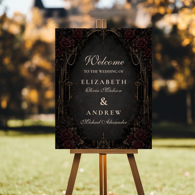 Ornate Dark Victorian Goth Wedding Foam Board (Creator Uploaded)