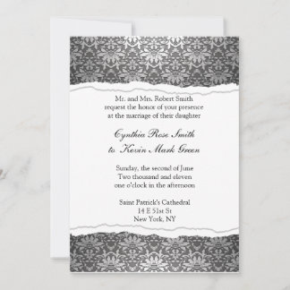 Ornate Deco Noir Wedding Invitation