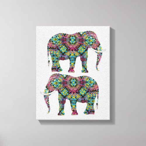Ornate Decorated Indian Elephant Design Canvas Print