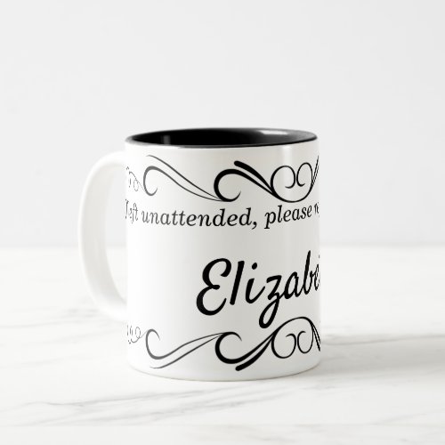 Ornate Design Personalized Name Drink Mug