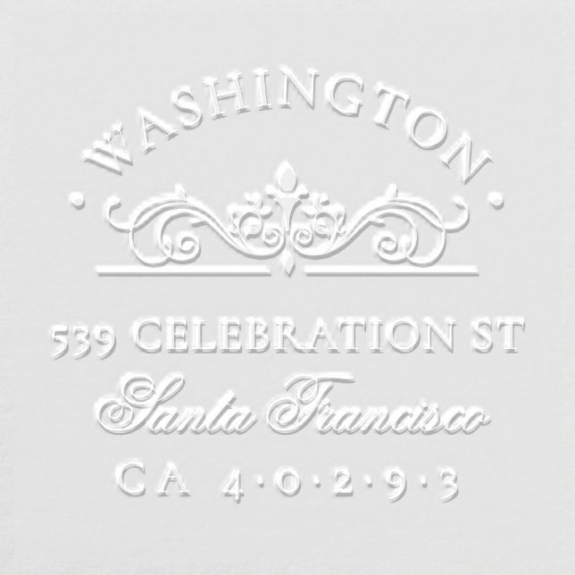 Ornate Divider Round Family Name & Return Address Embosser (Design)