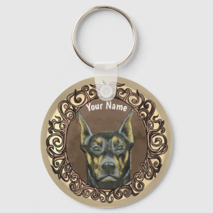 Ornate Doberman Keychain