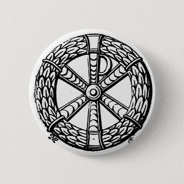 Ornate early Christian Chi-Rho symbol Button (Front)