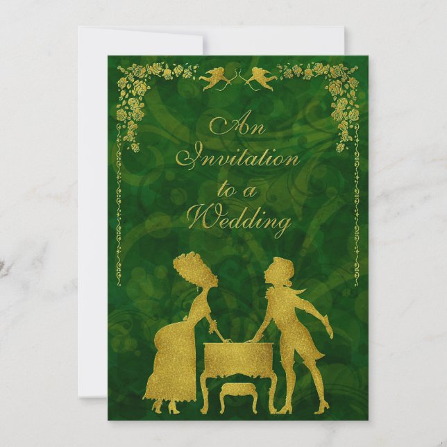 Ornate Elaborate Victorian Ball Masquerade Wedding Invitation (Front)