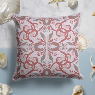 Ornate Elegance in Soft Blush Throw Pillow