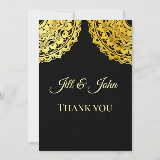 Ornate Elegant Flourish Wedding Thank You Card