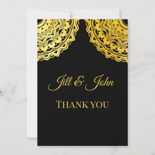 Ornate Elegant Flourish Wedding Thank You Card