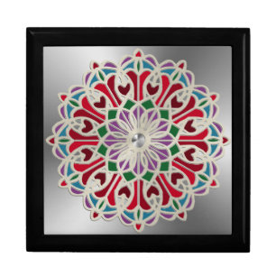 Ornate Elegant Jewel Flower Mandala Gift Box