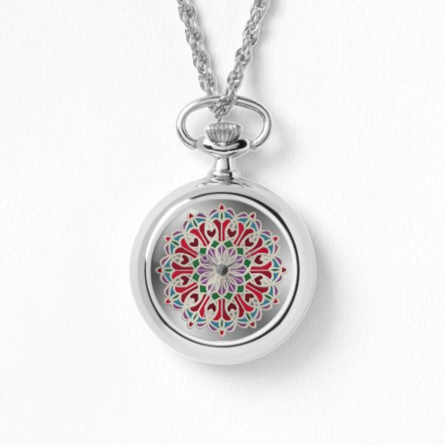 Ornate Elegant Jewel Flower Mandala Watch