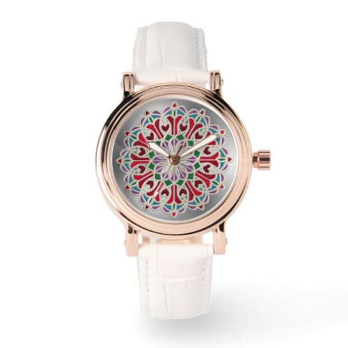 Ornate Elegant Jewel Flower Mandala Watch