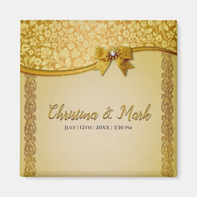 Ornate Elegant Retro Abstract Flowers and Leaves   Magnet (Front)