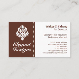 Ornate Element   Brown Business Card