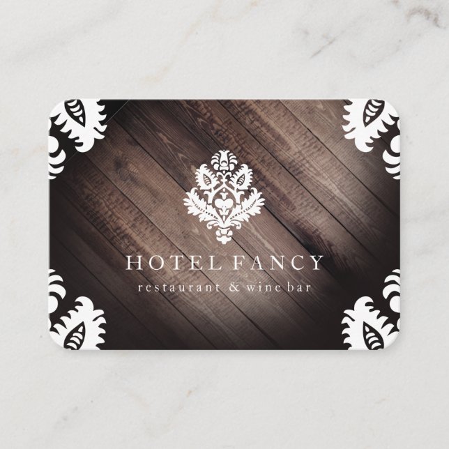 Ornate Elements / Rustic Wood Business Card (Front)