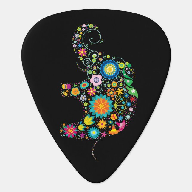 Ornate Elephant Guitar Pick (Front)