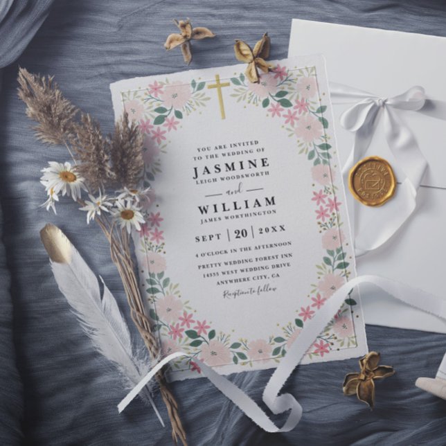 Ornate Embossed Graceful Bloom Elegant Wedding Invitation (Creator Uploaded)