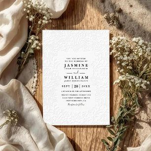 Ornate Embossed Lace Vintage QR Code Wedding Invitation
