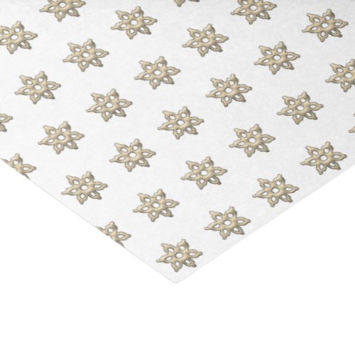 Ornate Embossed Metallic Gold Six Pointed Star Tissue Paper