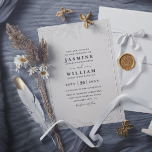 Ornate Embossed Vintage Elegant Modern Wedding Invitation